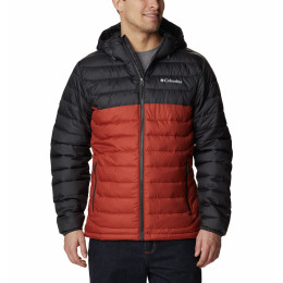 Herrenjacke Columbia Powder Lite Hooded Jacket schwarz/rot Warp Red, Shark