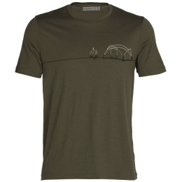 Herren-T-Shirt Icebreaker Men Tech Lite II SS Tee Single Line Camp grün loden