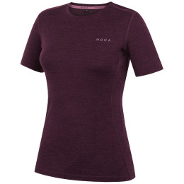 Damen-T-Shirt MOOA MerinoSilk 160 short dunkellila dark purple melange