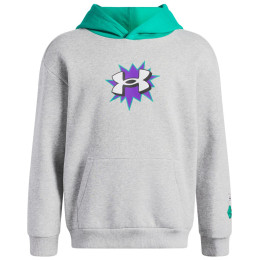 Kinder-Funktionsshirt Under Armour UA B Rival FLC Graphics Hd Mod Gray Light Heather hellgrau Mod Gray Light Heather / Geode Green / White