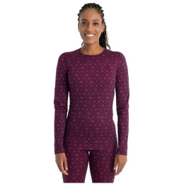 Damen-Funktionsshirt Icebreaker W Mer 200 Oasis LS Crewe First Snow lila Nightshade/Tempo/Aop