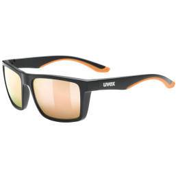 Sonnenbrille Uvex Lgl 50 CV schwarz Black Mat / Mirror Champagne