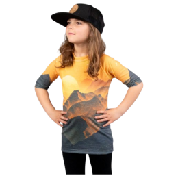Kinder-Funktionsshirt Drexiss All Sunset Yellow Merino Active gelb/schwarz