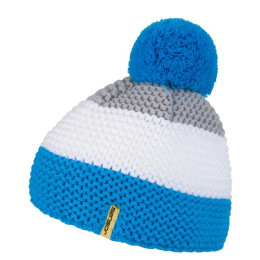 Mütze Sensor Pom-Pom weiß/blau Blue/White/Gray