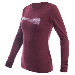 Damen-T-Shirt Sensor Merino Air Pt Hills dl.rukáv dunkelrot Port Red