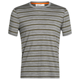 Herren-T-Shirt Icebreaker Mens Wave SS Tee Stripe grau Metro Heather/Loden