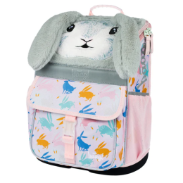 Schulrucksack für Unterstufe Baagl Zippy grau/rosa Bunny