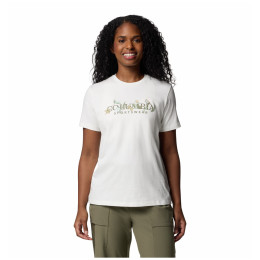 Damen-T-Shirt Columbia Boundless Beauty™ Logo Short sleeve Tee weiß/lila Sea Salt, Outback Critters
