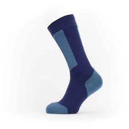 Wasserdichte Socken SealSkinz Runton 2023 blau/hellblau Navy Blue/Red
