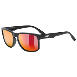 Sonnenbrille Uvex Poise schwarz/rot BLACK MATT / MIR.RED