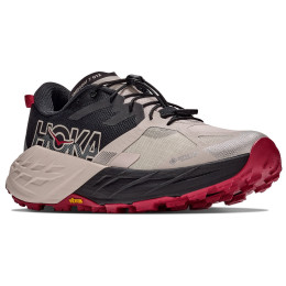 Herren Laufschuhe Hoka Speedgoat 7 GTX grau/rot Black / River Rock Grey
