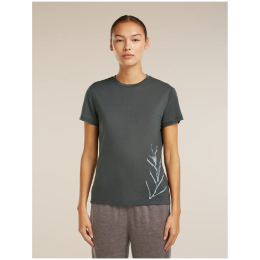 Damen-Funktionsshirt Icebreaker Merino Blend Core SS Tee Panax grau OBSIDIAN