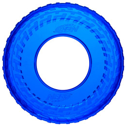 Hundespielzeug Nerf Dog Translucent TPR Tire Flyer 25 cm blau modrá