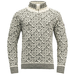 Pullover Devold Svalbard Wool Zip Neck weiß/grau OFFWHITE/ANTHRACITE