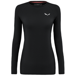 Damen-T-Shirt Salewa Cristallo Warm Amr W L/S Tee. schwarz/weiß Black Out
