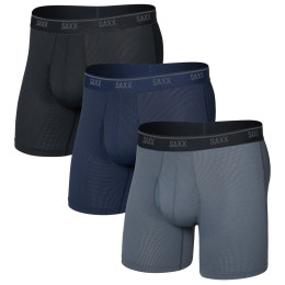 Herren-Boxershorts Saxx Quest Quick-Dry Mesh Boxer Brief Fly 3Pk schwarz black/turbulence/maritime