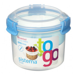 Frühstücksbox Sistema Breakfast To Go 530ml blau