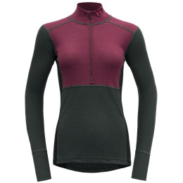 Damen-Funktionsshirt Devold Lauparen Merino 190 Zip Neck Wmn schwarz/rot Beetroot/Woods/Ink
