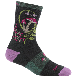 Damensocken Darn Tough Mellow Mushrooms Micro Crew Lightweight With Cushion schwarz charcoal