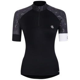 Damen-Radtrikot Dare 2b Follow Through Jrsy schwarz Black/Black Dash Animal