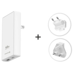 Adapter Swissten World Travel Charger 45W GaN USB-C + USB-A