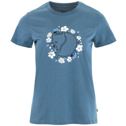 Damen-T-Shirt Fjällräven Fjällblomster Fox T-shirt W blau Dawn Blue