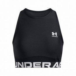 Damen-Top Under Armour HeatGear Rib Tank schwarz/weiß Black