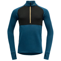Herren-Rollkragenpullover Devold Expedition Man Zip Neck blau/schwarz Flood/Black