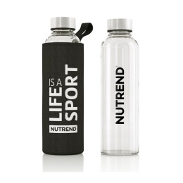 Sportflasche Nutrend Skleněná s termoobalem 500 ml schwarz Black