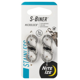 Hilfskarabiner Nite Ize S-Biner Microlock silber Stříbrná
