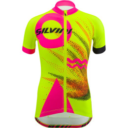 Kinder-Radtrikot Silvini Tanaro gelb/rosa NeonPink
