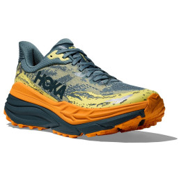 Herren Laufschuhe Hoka M Stinson 7 grau/orange Mountain Fog / Blue Twilight