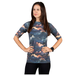 Damen-Funktionsshirt Drexiss All Alpine Peaks Merino Active blau/orange