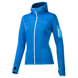 Damen-Sweatshirt Ortovox Merino Fleece Hoody blau BlueOcean