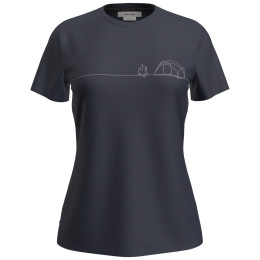 Damen-Funktionsshirt Icebreaker W Mer 150 Tech Lite SS Tee Single Line C dunkelblau Midnight Navy