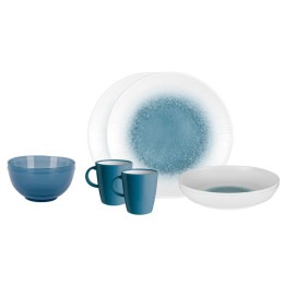 Teller-Set Brunner Set tête-à-tête Meteore 8 pcs weiß/blau