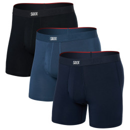 Herren-Boxershorts Saxx Vibe Xtra Soft Comfort Boxer Brf Fly 3Pk dunkelblau dark denim/navy/black