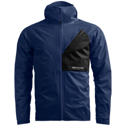 Wasserdichte Herrenjacke Ortovox Trace 2.5L Jacket M blau/schwarz Blue Nunatak