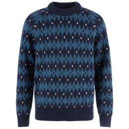 Herrenpullover Fjällräven Övik Jacquard Knit M blau Dark Navy-Indigo Blue