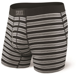 Boxershorts Saxx Ultra Boxer Brief Fly Black Crew Stripe schwarz/grau BlackCrewStripe