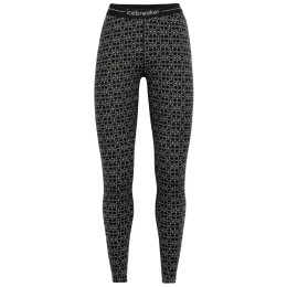 Damen-Leggings Icebreaker 250 Vertex Leggings Alpine Geo schwarz/weiß black/snow/j
