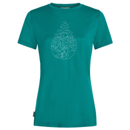 Damen-T-Shirt Icebreaker Women Merino 150 Tech Lite SS Tee Hike Path türkis Tidal Teal