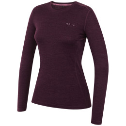 Damen-T-Shirt MOOA MerinoSilk 160 long dunkellila dark purple melange