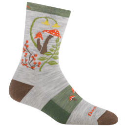 Damensocken Darn Tough Mellow Mushrooms Micro Crew Lightweight With Cushion grau ash