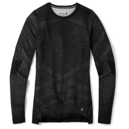 Damen-Funktionsshirt Smartwool W Intraknit Thermal Merino Base Layer Crew schwarz BLK/WHTE STRPE