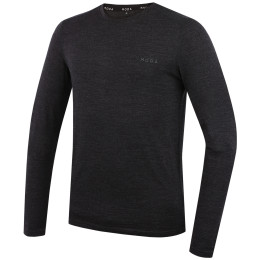 Herren-T-Shirt MOOA MerinoSilk 160 long schwarz black melange