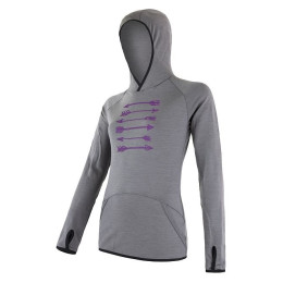 Damen-Sweatshirt Sensor Merino Upper Arrows grau