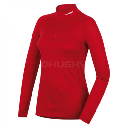 Damen-Funktionsshirt Husky Merino zip, dl.rukáv rot