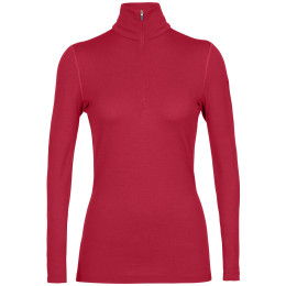 Damen-Funktionsshirt Icebreaker 260 Tech LS Half Zip weinfarbe cherry