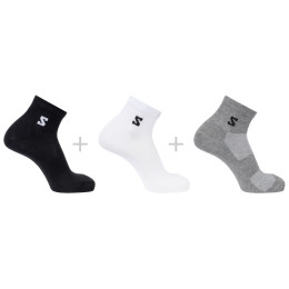Socken Salomon Everyday Lite Quarter 3-Pack schwarz/grau Black / White / Frost Gray